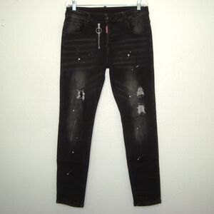 DSQUARED2 Men's Slim Jeans Italian Size 48 (US 32) Button Fly Distressed